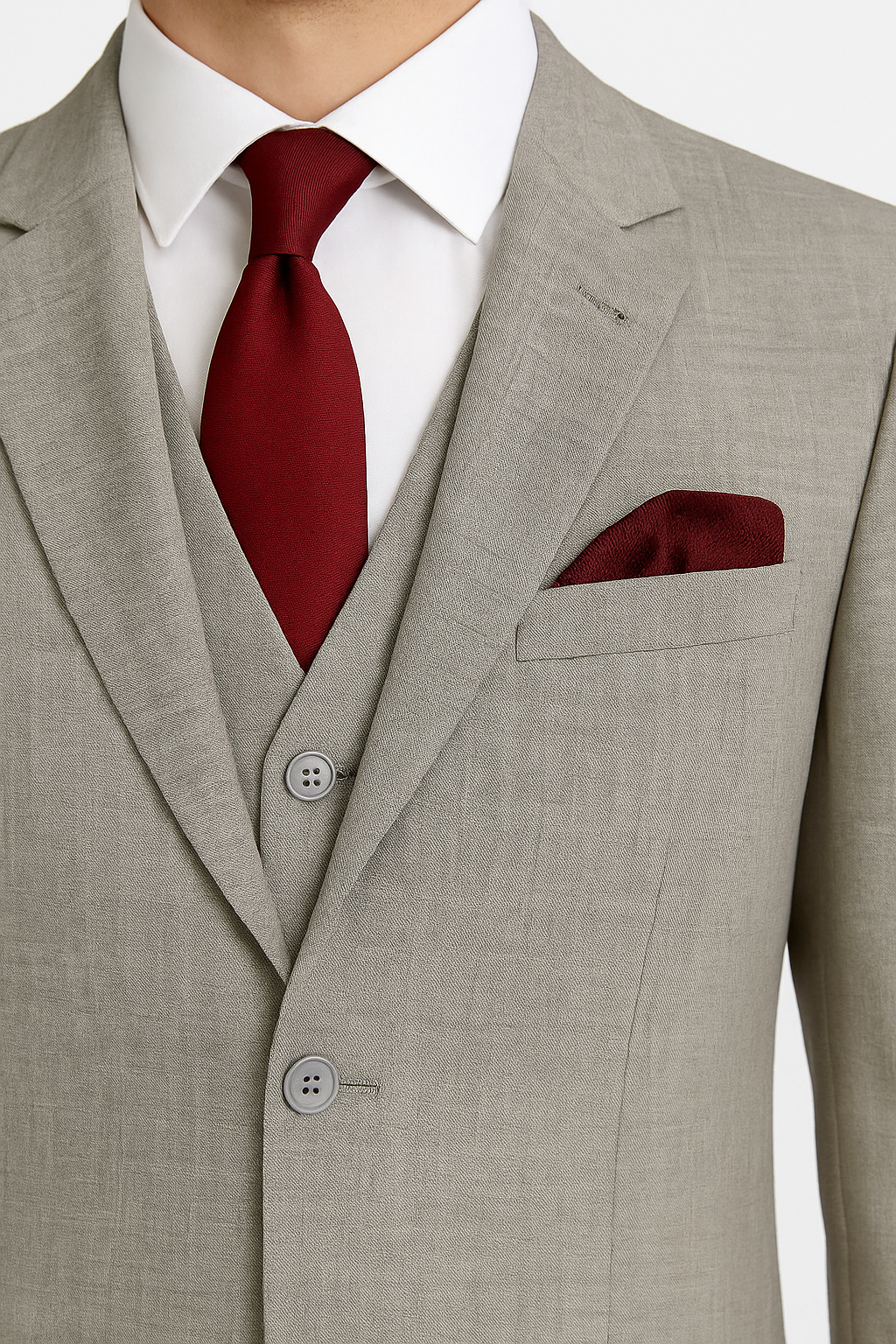 Samuel2in2 Light Grey Modern Fit Suit – Classic 3-Piece Business & Wedding Suit