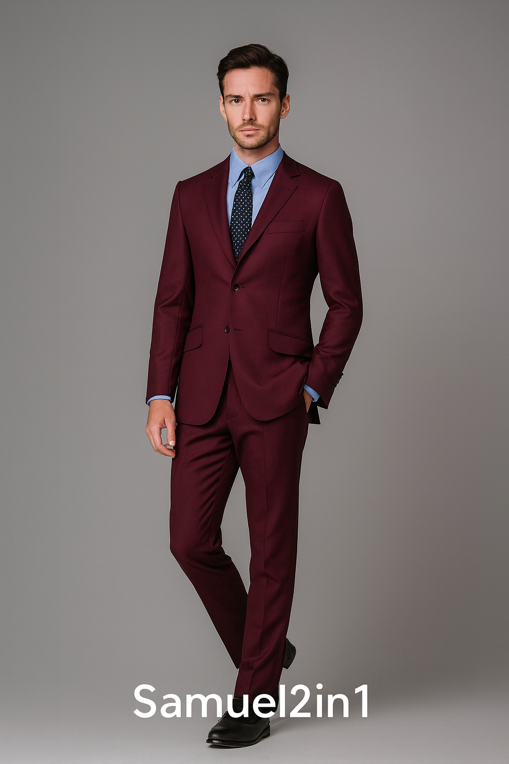 Made to Order Burgundy Mod Suit | Samuel2in1 Premium Tailoring