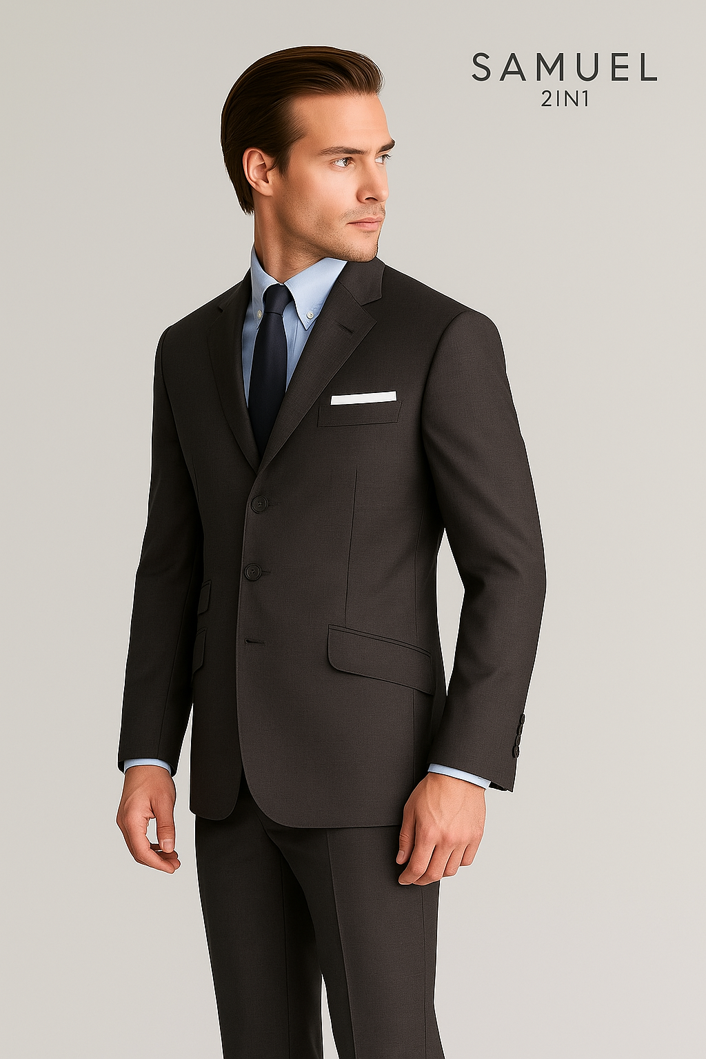 Samuel2in1 Dark gray Mod Suit – Made to Order Premium Tailoring