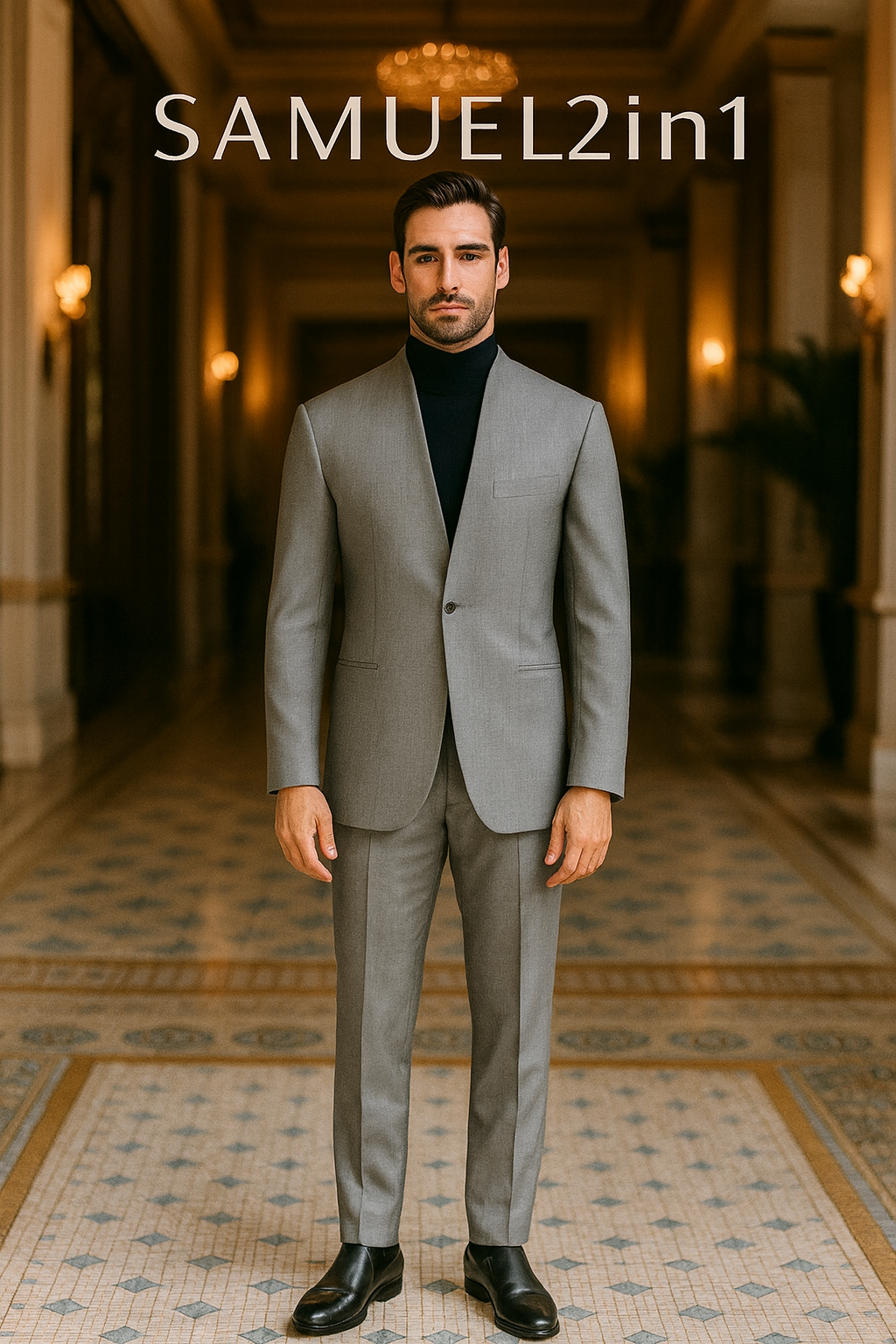 Samuel2in1 Men’s Grey Single-Breasted Suit – Modern Minimalist Elegance