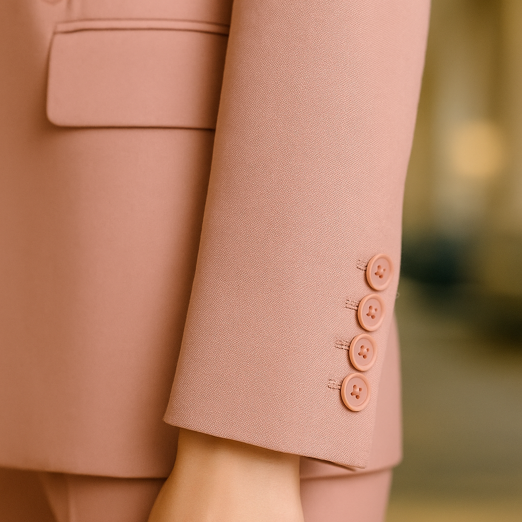 Title (SEO Friendly) Made-to-Order Blush Pink Double-Breasted Women’s Suit | Premium Cashmere Tailoring | Samuel2in1