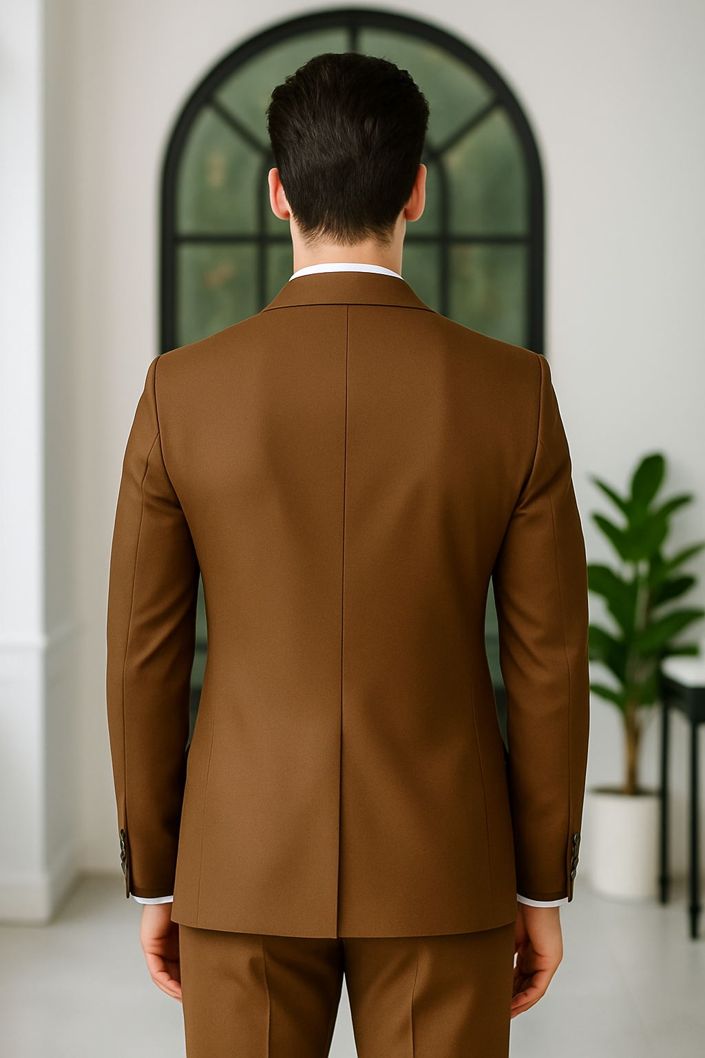 Samuel2in1 Made to Order – Classic Brown 3-Piece Business Suit | Peak Lapel