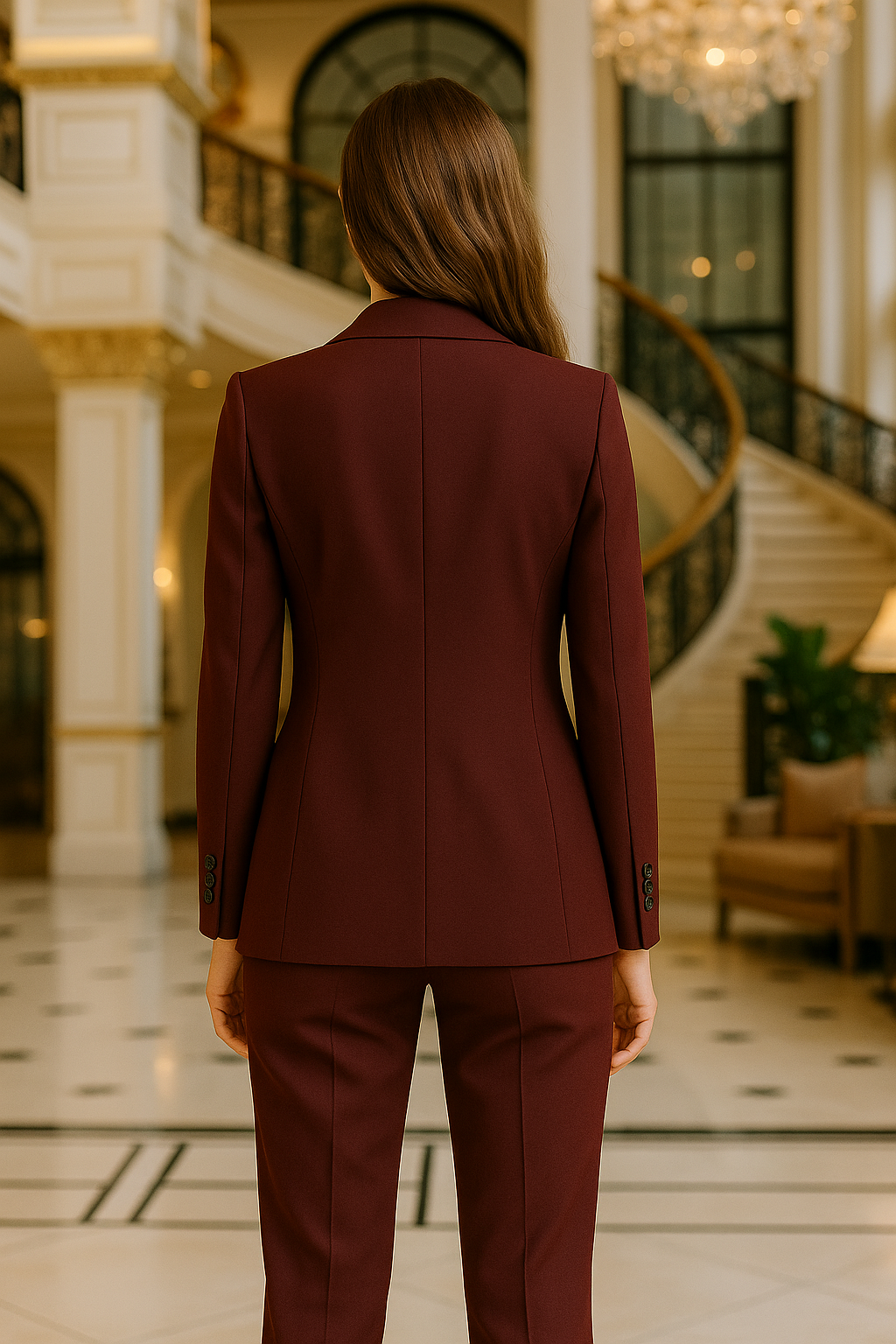 Women’s Burgundy Double-Breasted Suit | Samuel2in1 Made to Order