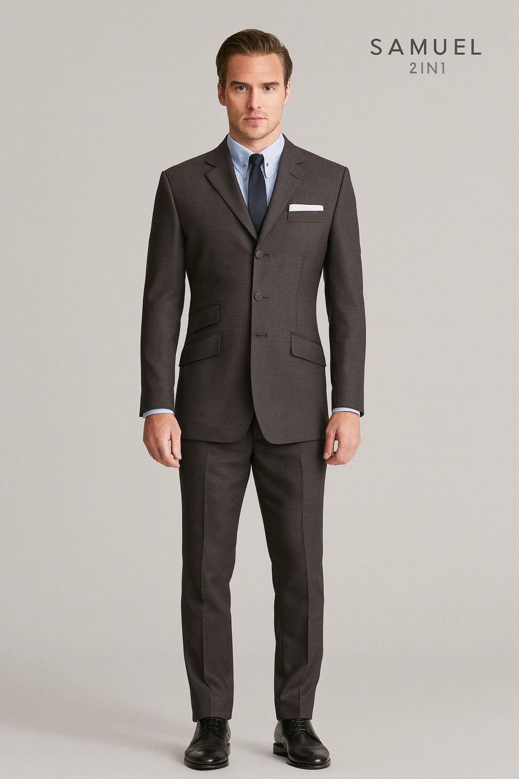 Samuel2in1 Dark gray Mod Suit – Made to Order Premium Tailoring