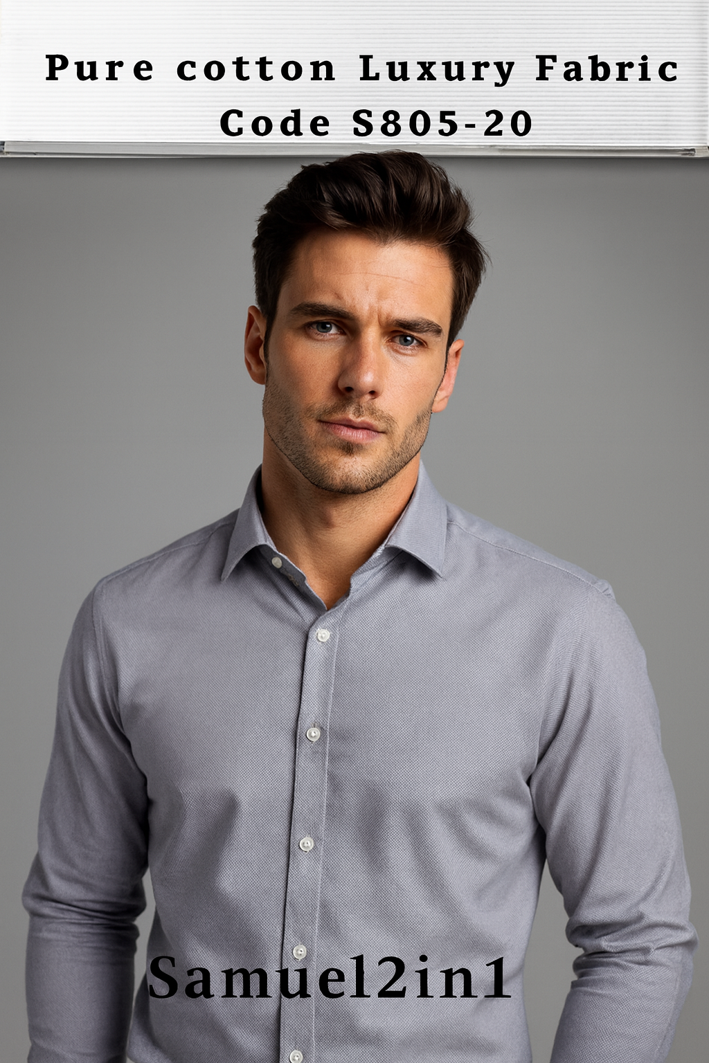 Pure Cotton Luxury Fabric – Code S805-20 (Light Gray)