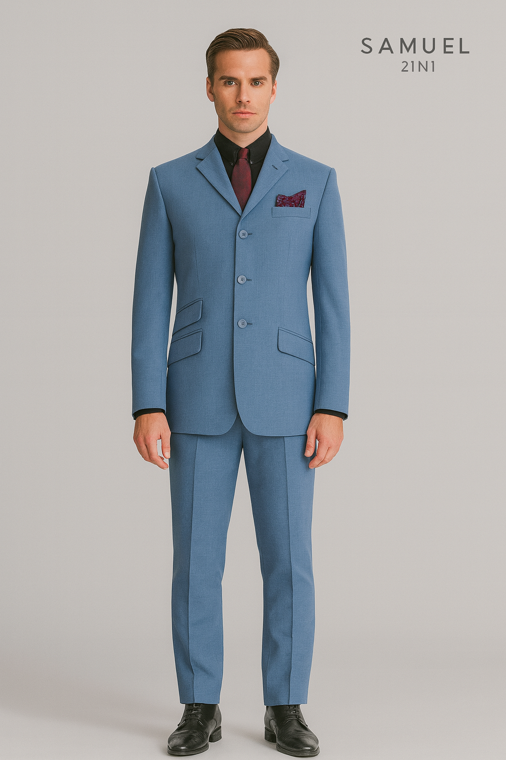 Samuel2in1 Blue Classic Mod Suit – Premium Tailored Elegance