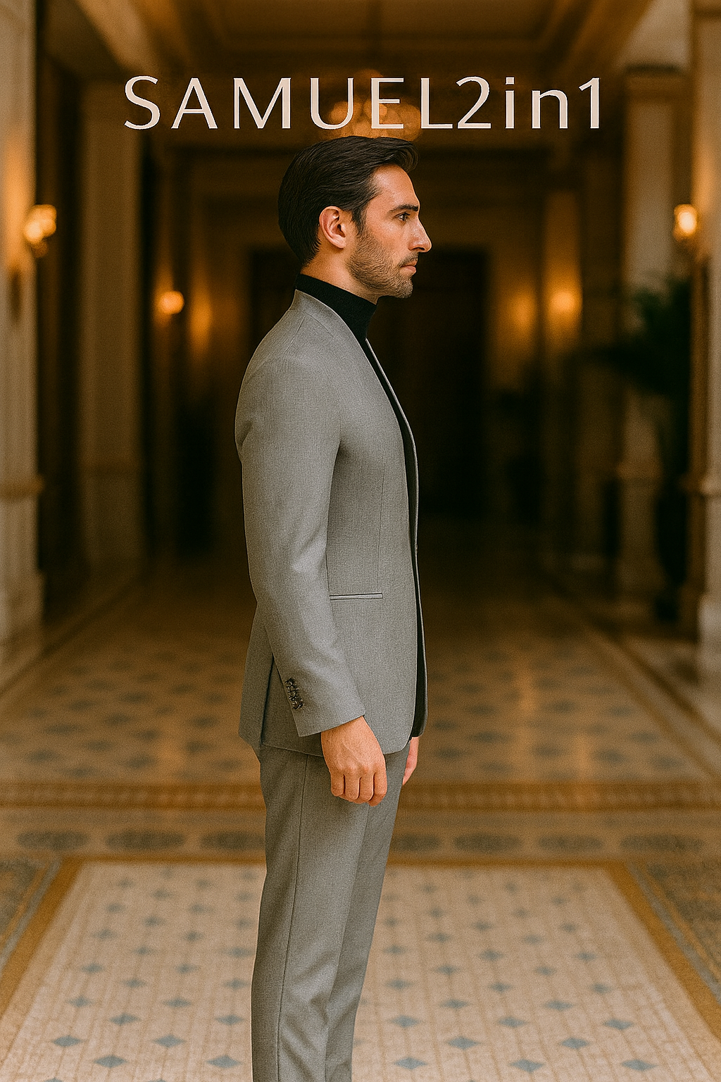 Samuel2in1 Men’s Grey Single-Breasted Suit – Modern Minimalist Elegance