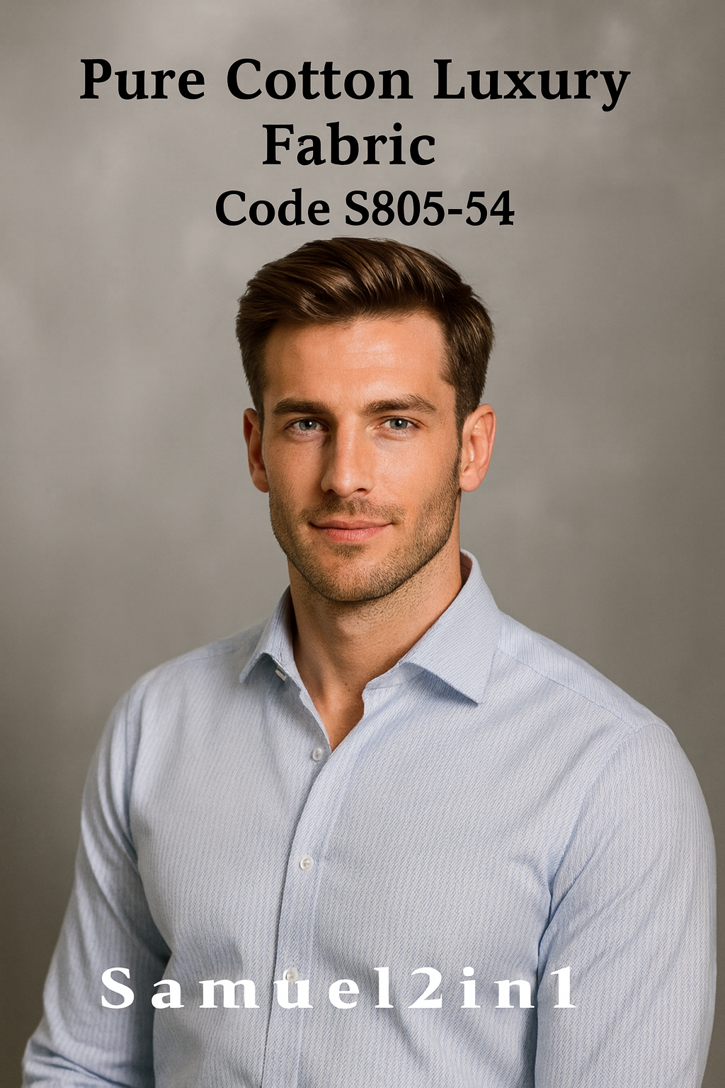 Pure Cotton Luxury Fabric – Code S805-54 (Blue Stripe)
