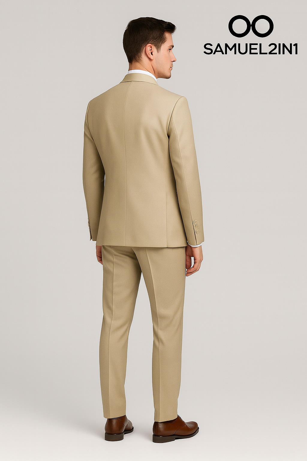 Samuel2in1 Beige Suit – Classic Modern Fit 3-Piece | Men’s Premium Suit