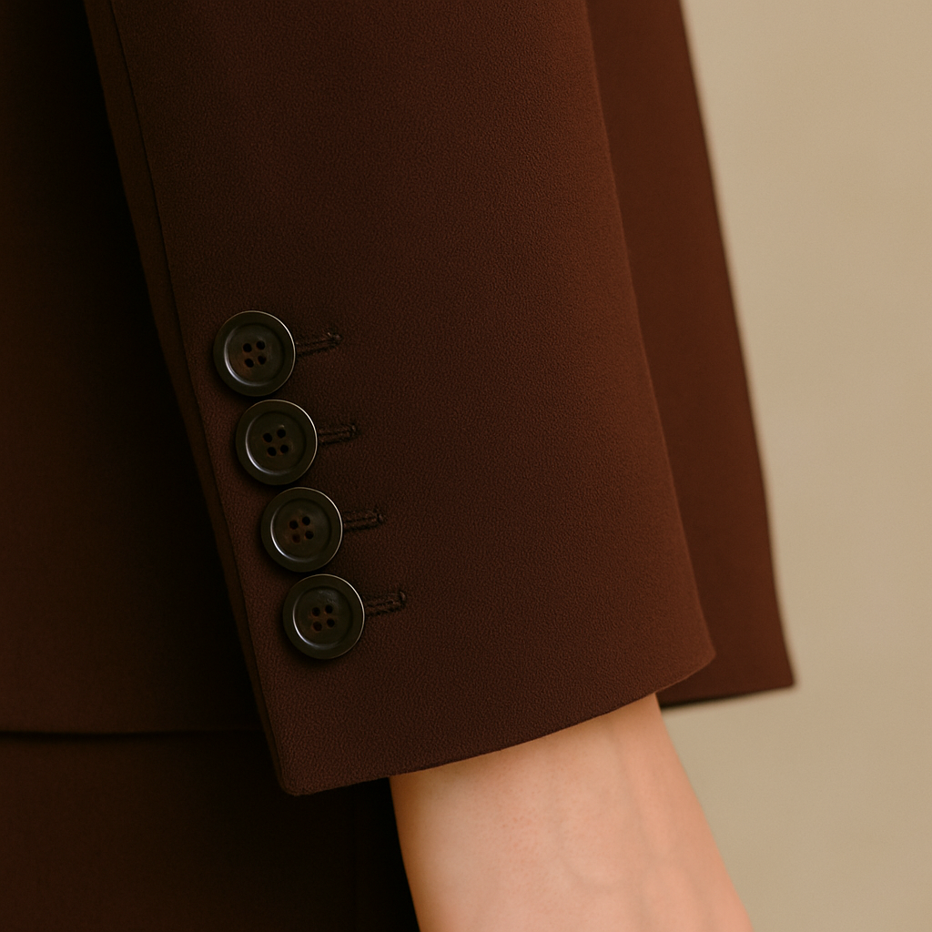 Made-to-Order Dark Brown Cashmere Women’s Suit with Satin Shawl Lapel | Samuel2in1 Tailoring