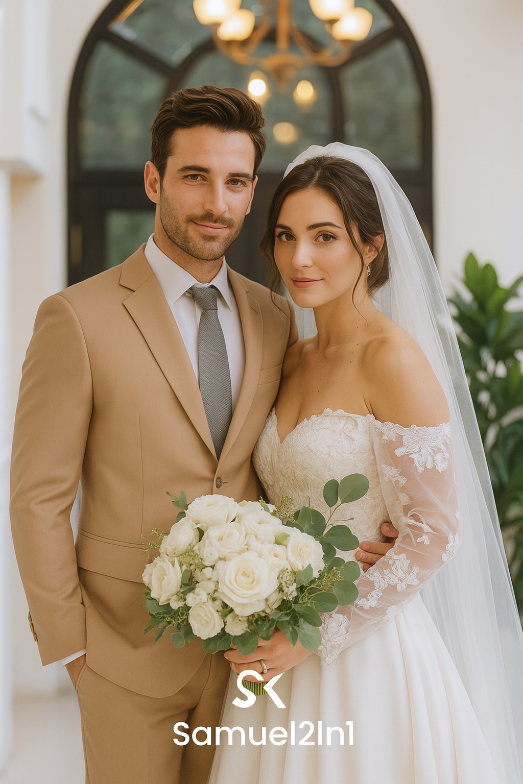 Light Tan Wedding Suit – Modern Groom Attire by Samuel2in1