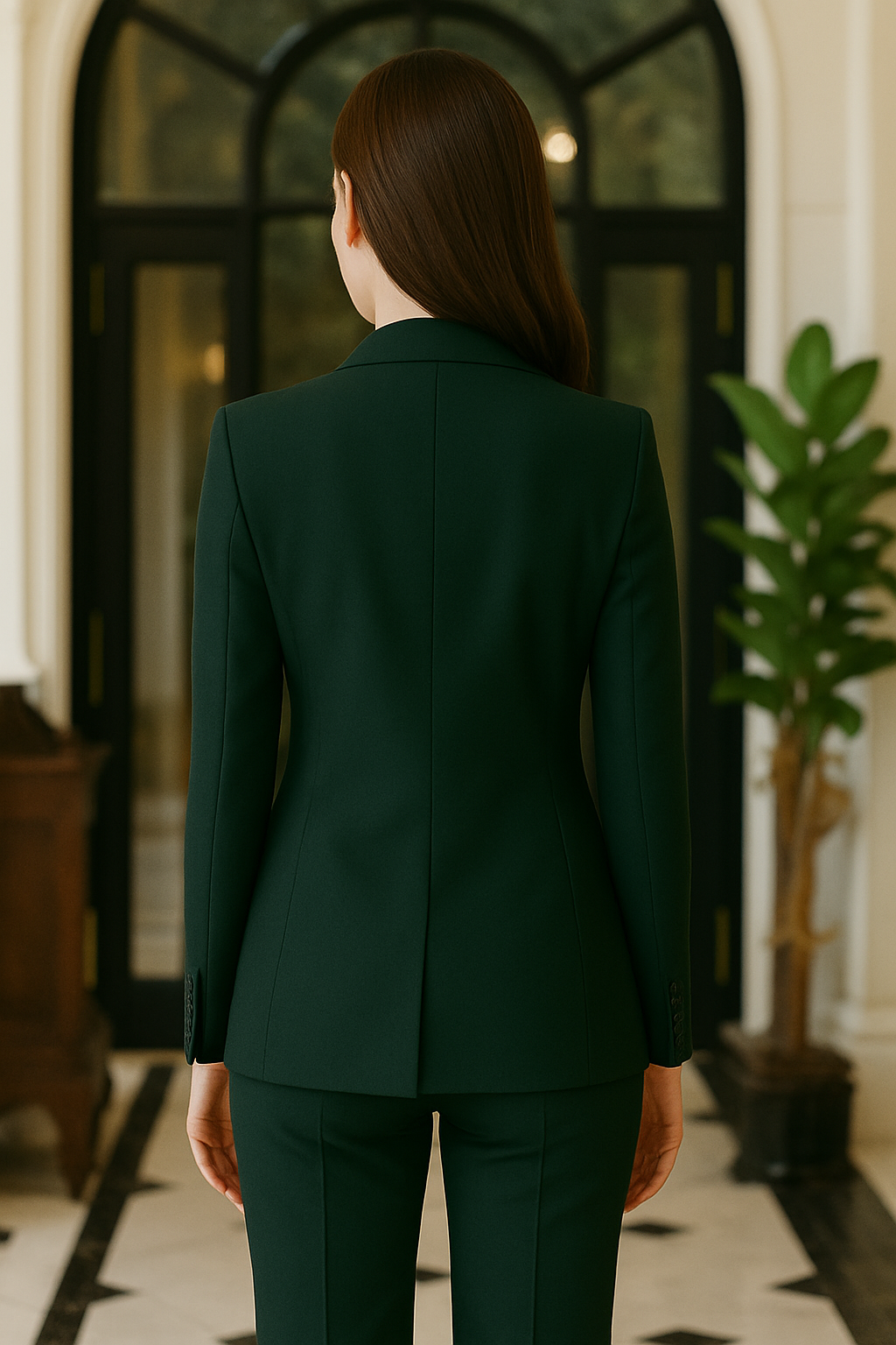 Dark Green Women’s Two-Piece Suit – Tailored Blazer & Trousers | Samuel2in1