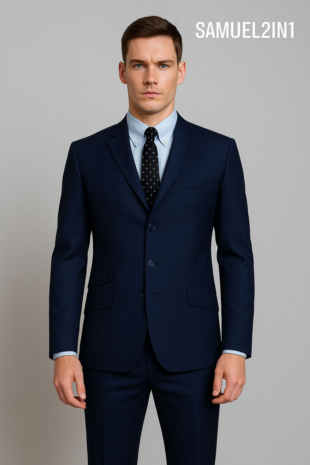 Samuel2in1 Men’s Navy Blue Suit – Classic Slim Fit 2-Piece Business & Formal Wear