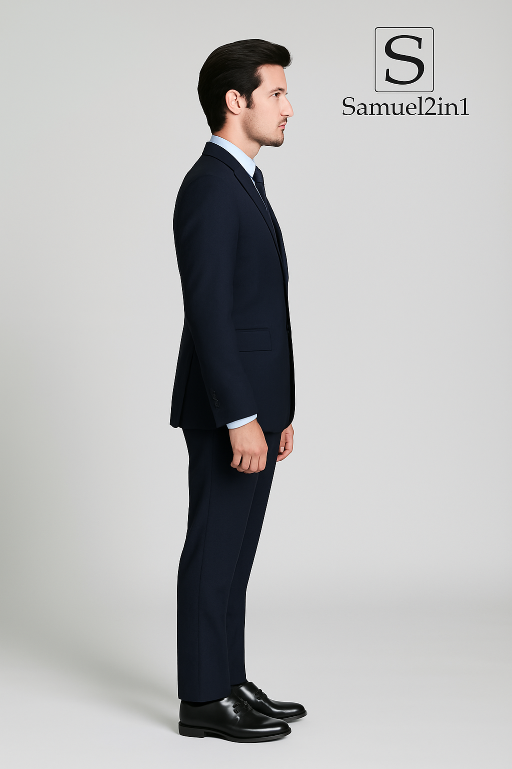 Samuel2in1 Men’s Navy Blue Suit – Classic Slim Fit 2-Piece Business & Formal Wear