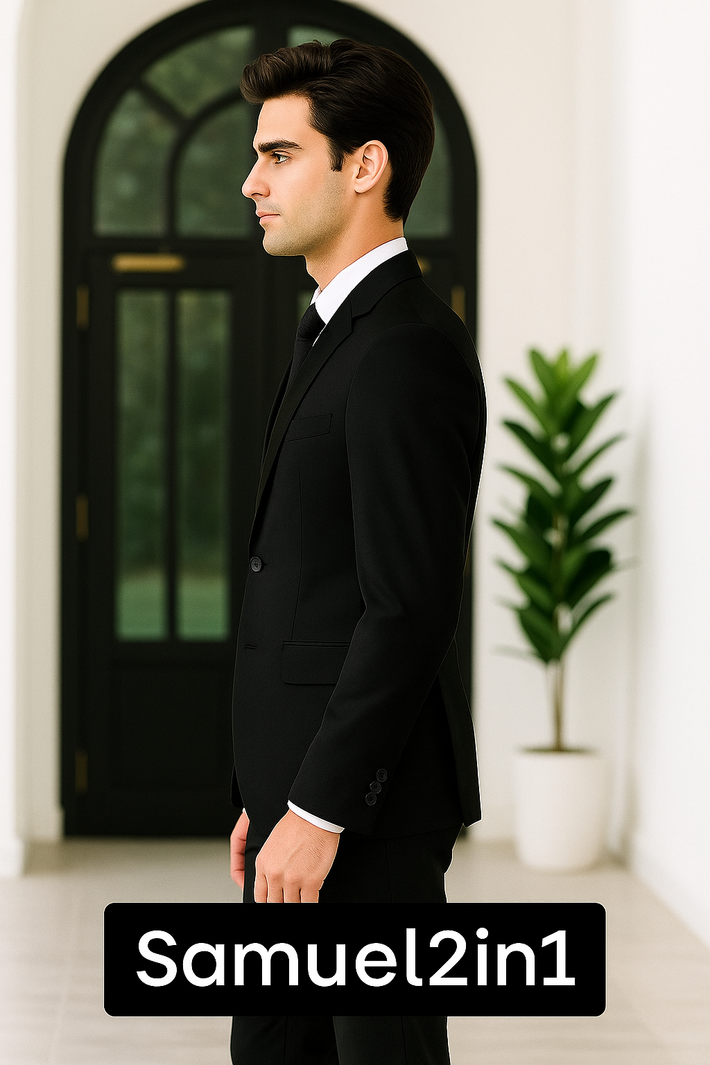 Samuel2in1 Made to Order – Classic Black Single-Breasted Suit with Notch Lapel