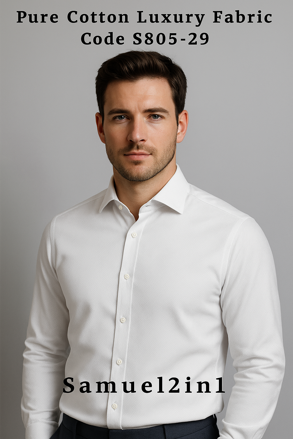 Pure Cotton Luxury Shirting Fabric – Code S805-29 (Blue)