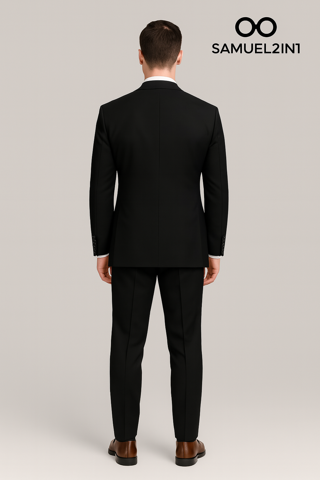 Men’s Classic Black Suit – Samuel2in1