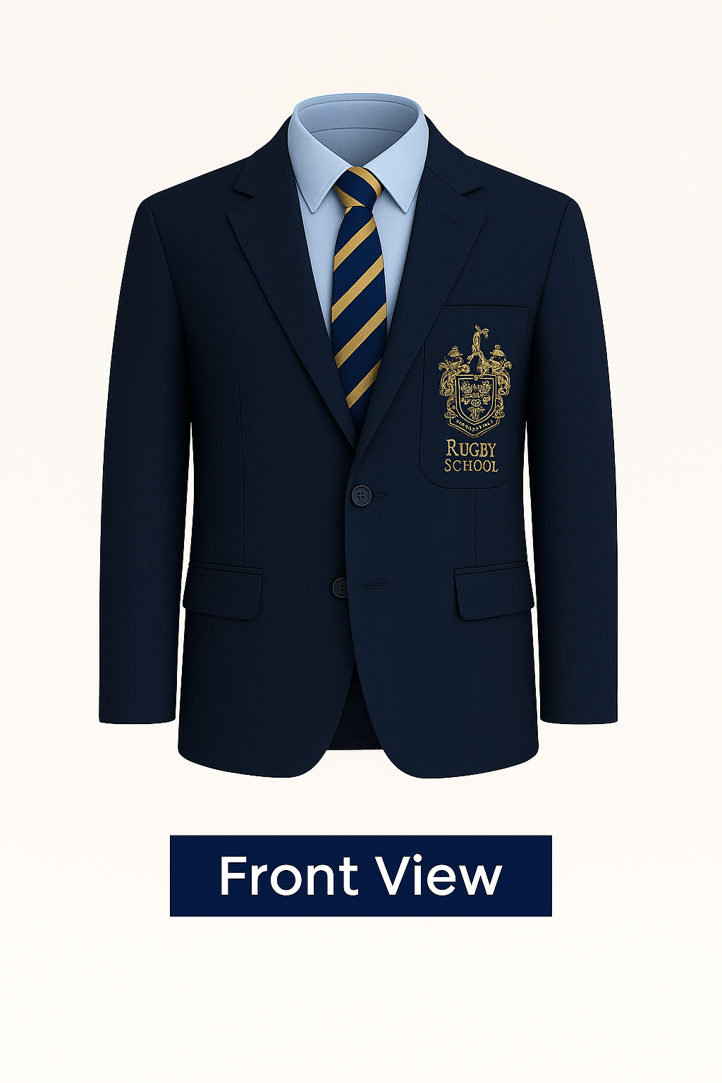 Rugby School Blazer with Embroidered Crest – Made to Order