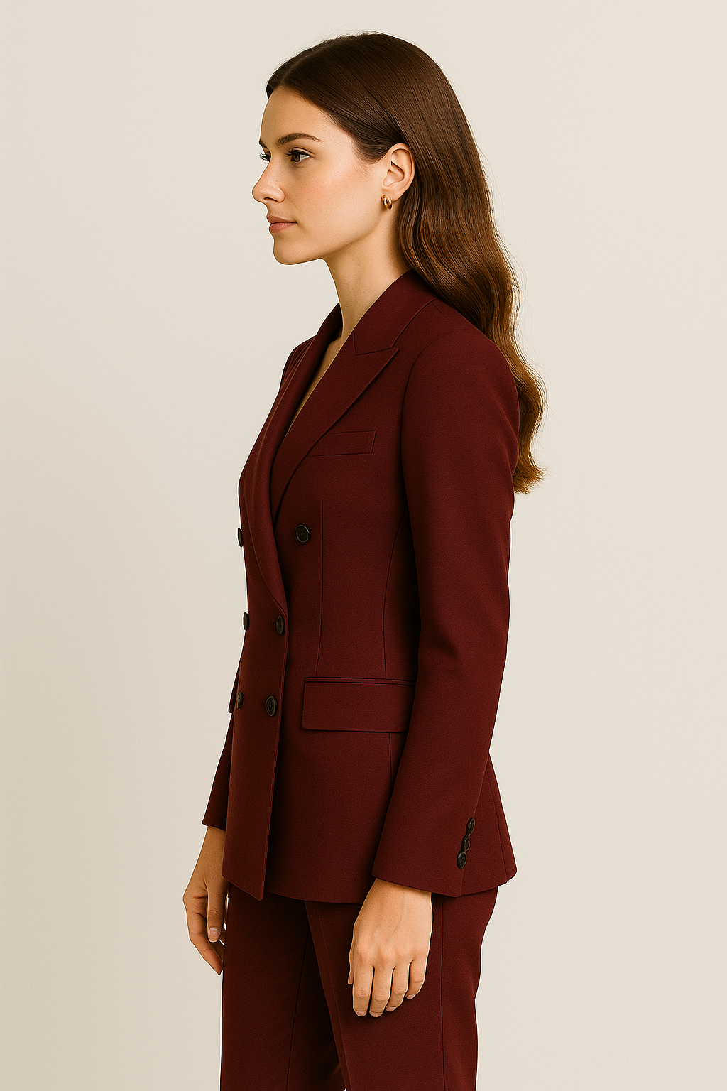 Women’s Burgundy Double-Breasted Suit | Samuel2in1 Made to Order