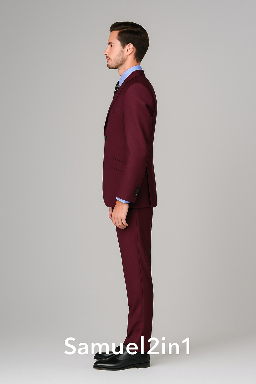 Made to Order Burgundy Mod Suit | Samuel2in1 Premium Tailoring