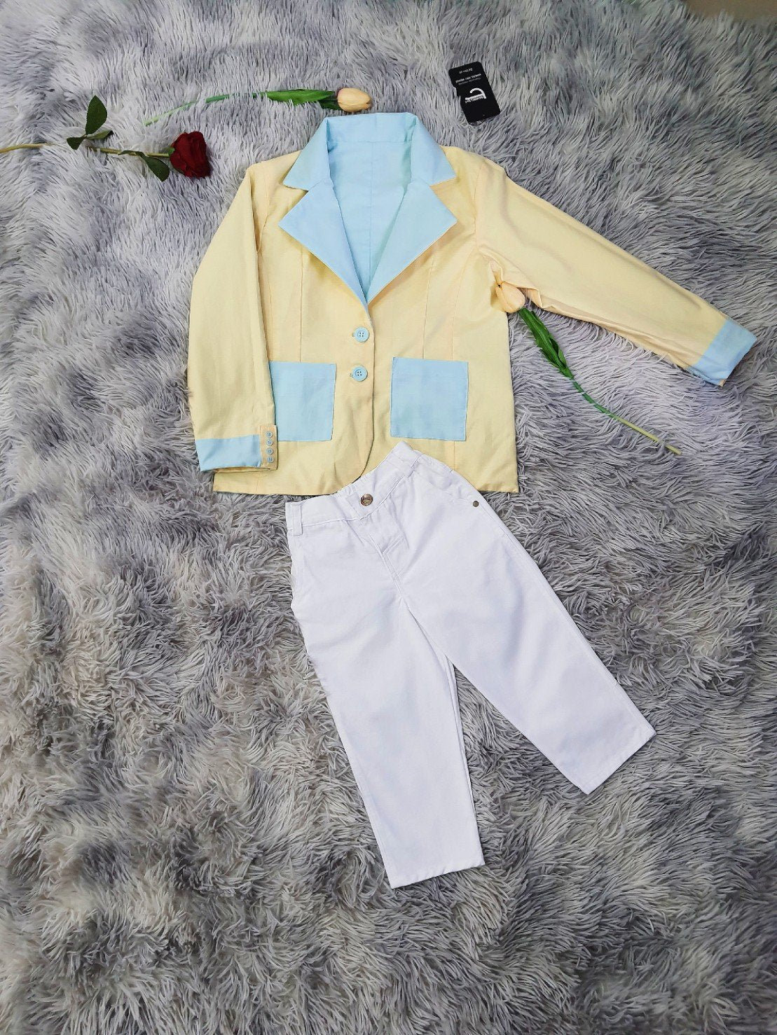 Kids Reversible Pastel Suit – Two Styles in One (Blue & Yellow)