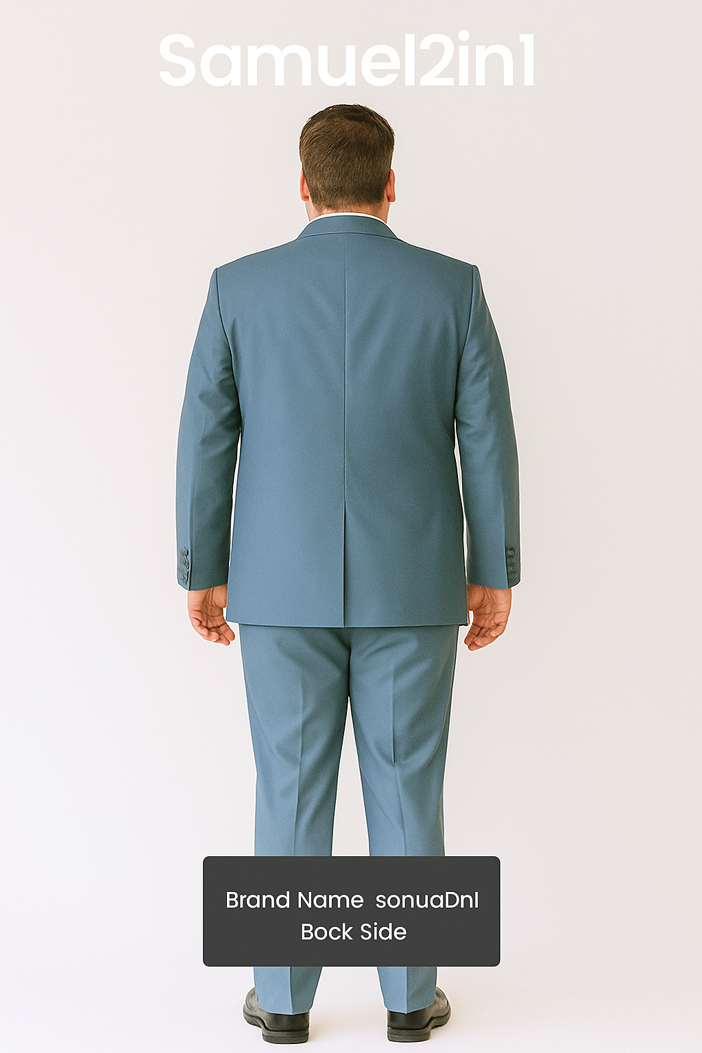 Made-to-Order Plus Size Sky Blue Suit – Notch Lapel, Flap Pockets