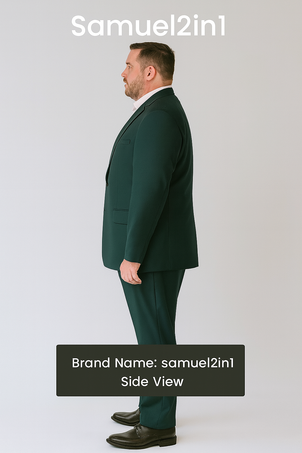 Made-to-Order Plus Size Forest Green Suit – Peak Lapel, Flap Pockets