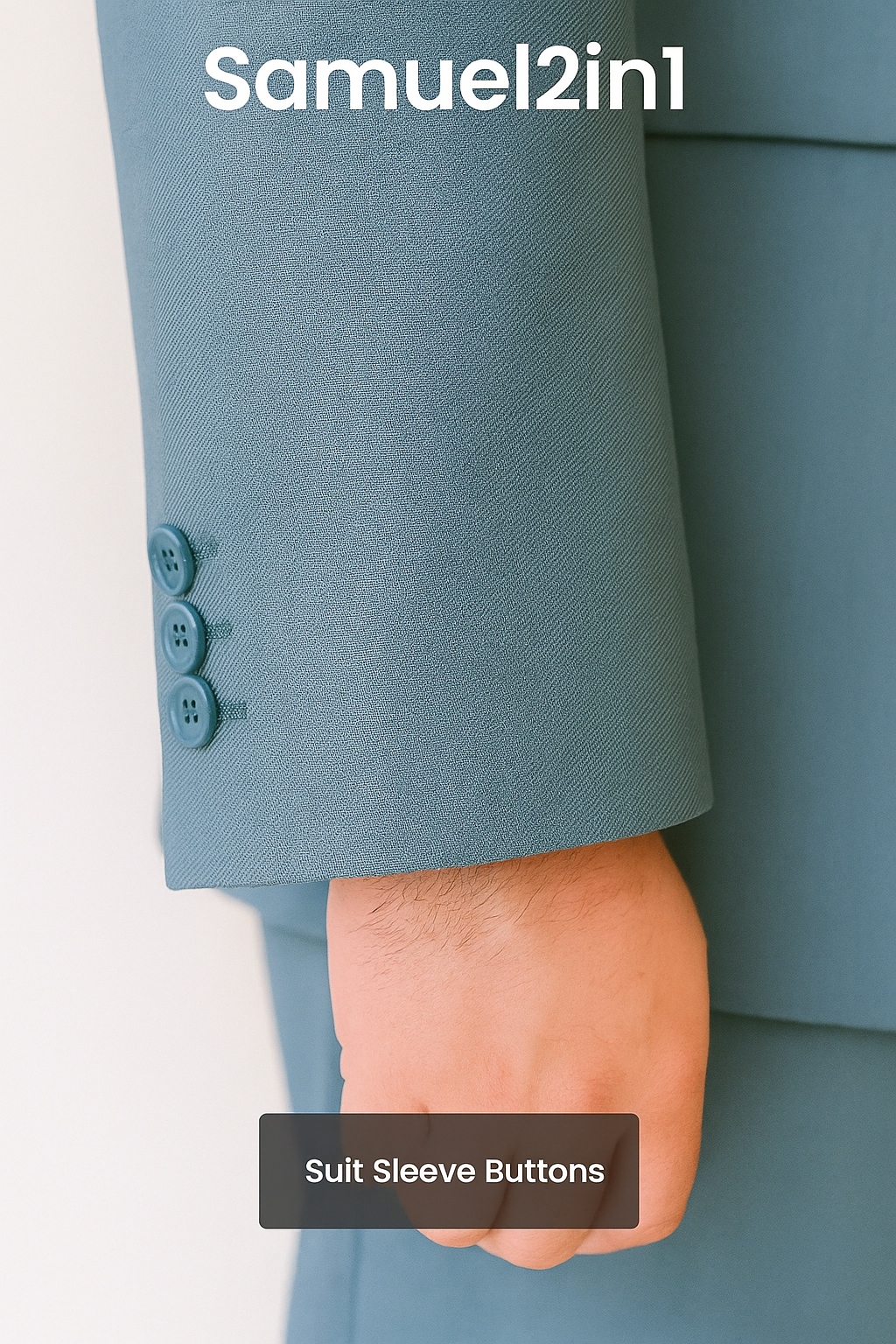 Made-to-Order Plus Size Sky Blue Suit – Notch Lapel, Flap Pockets