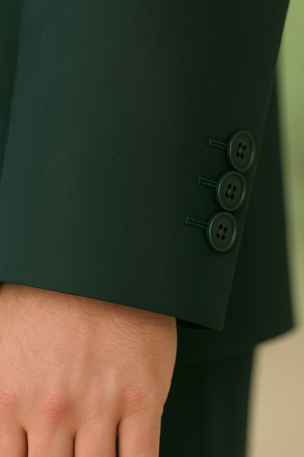 Made-to-Order Plus Size Forest Green Suit – Peak Lapel, Flap Pockets