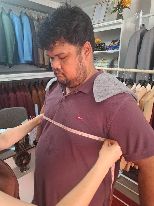 Custom Suit Fitting – Plus Size Client Thailand