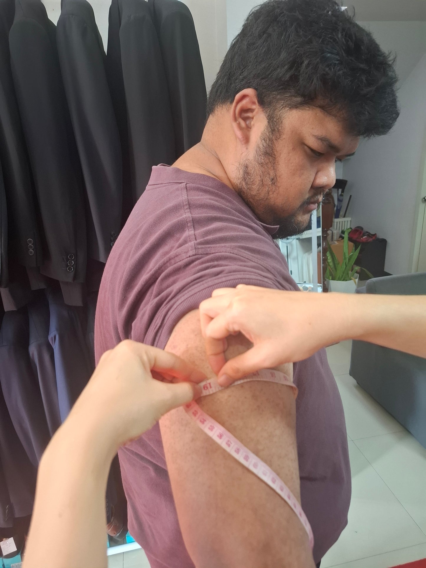 Custom Suit Fitting – Plus Size Client Thailand
