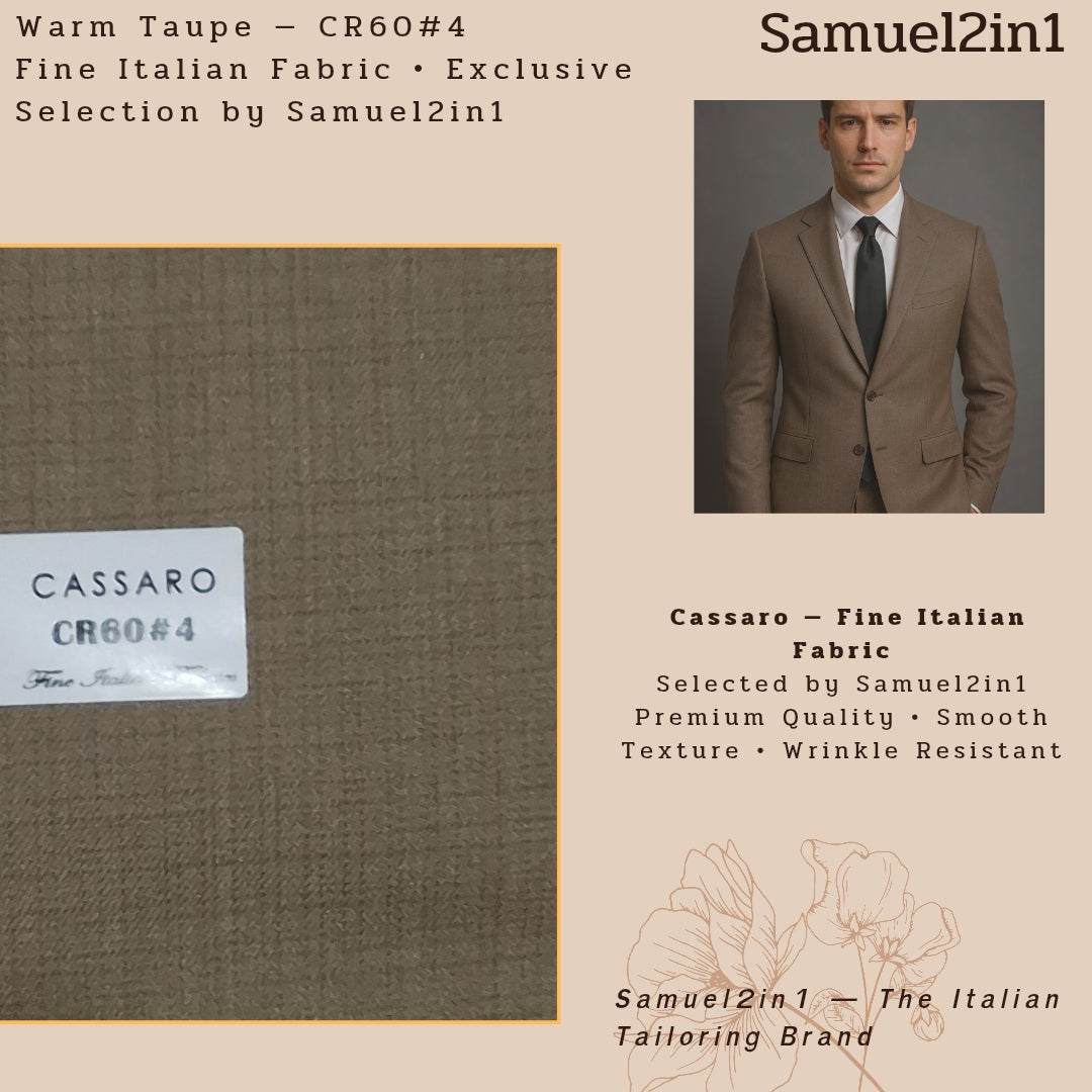 WARM TAUPE – CR60#4 Cassaro Fine Italian Fabric