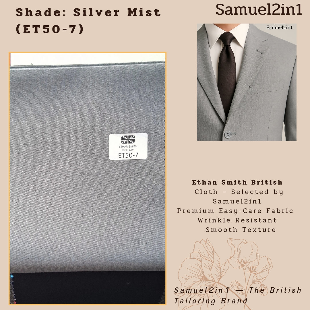 Ethan Smith British Fabric – Silver Mist (ET50-7)