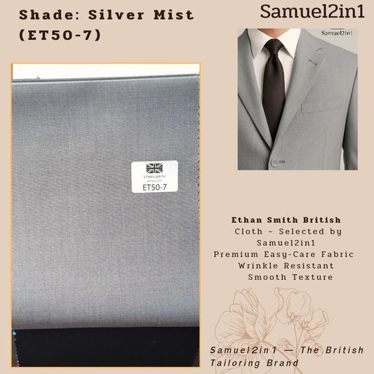 Premium Suit Fabric – Silver Mist (ET50-7) | Ethan Smith