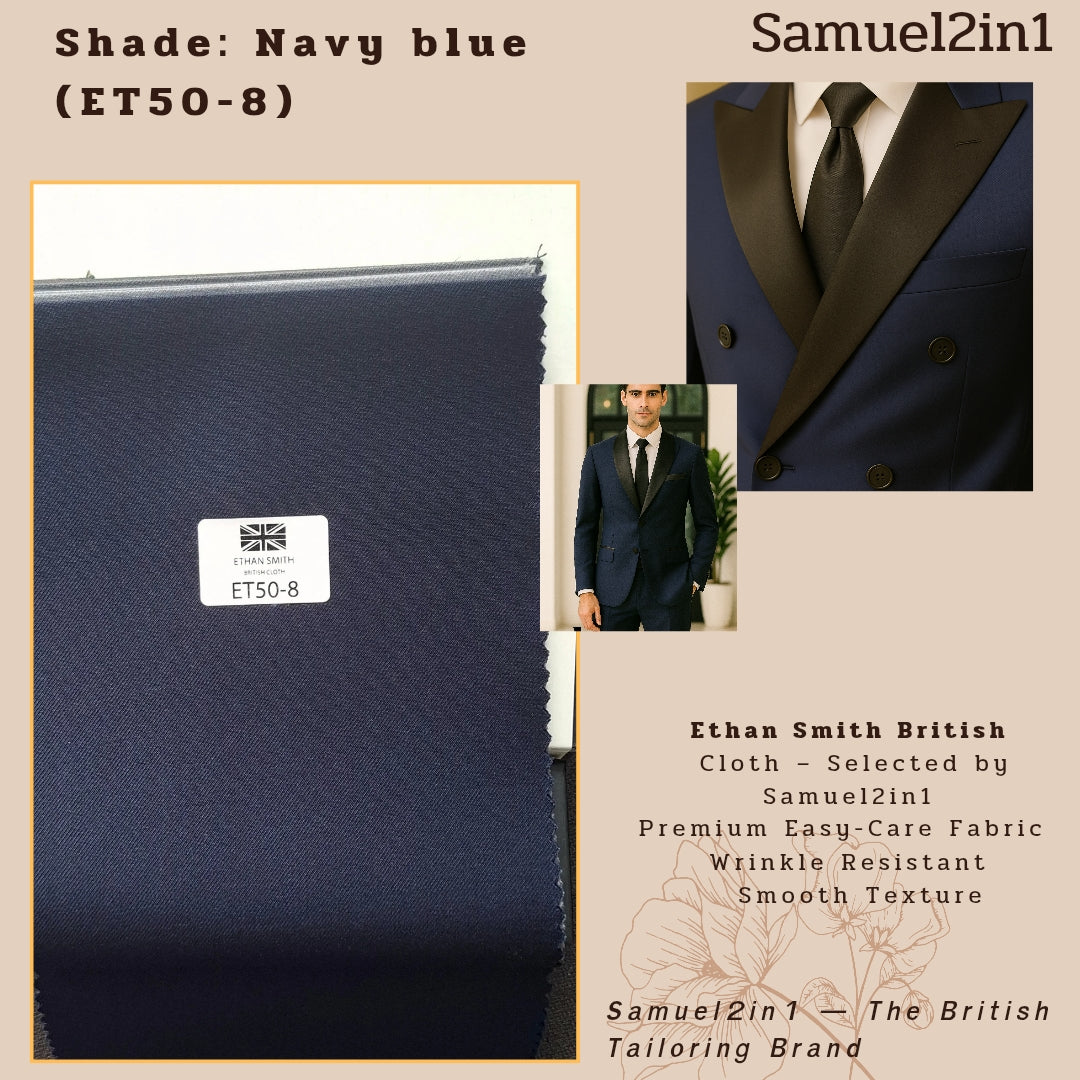 Premium Suit Fabric – Navy Blue (ET50-8) | Ethan Smith