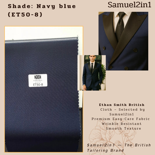 Premium Suit Fabric – Navy Blue (ET50-8) | Ethan Smith
