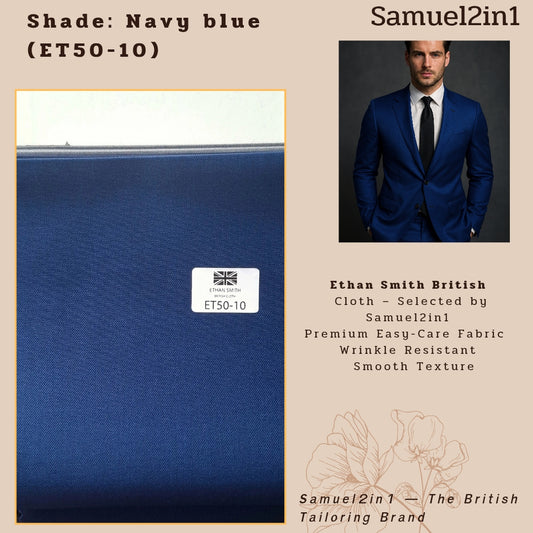 Premium Suit Fabric – Navy Blue (ET50-10) | Ethan Smith