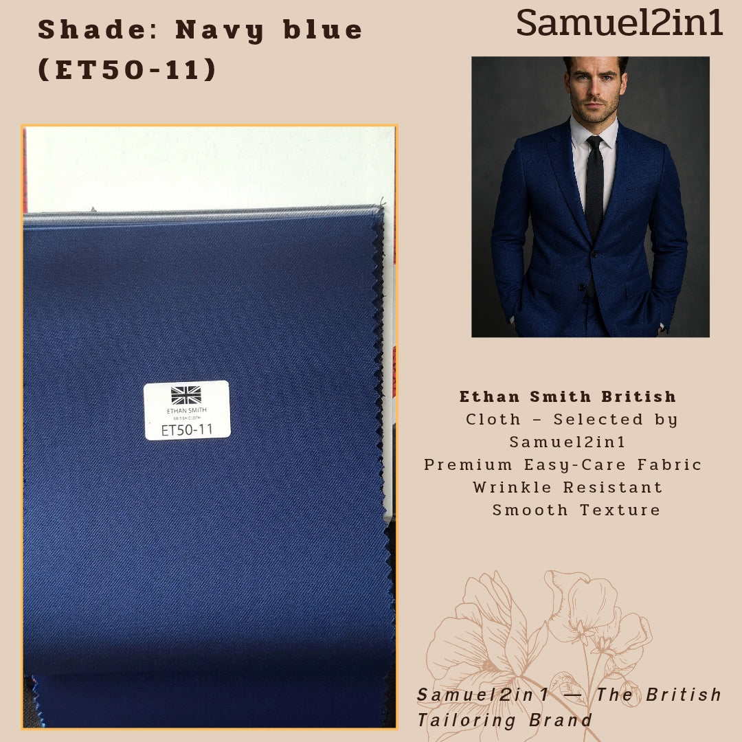 Premium Suit Fabric – Navy Blue (ET50-11) | Ethan Smith