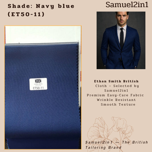 Premium Suit Fabric – Navy Blue (ET50-11) | Ethan Smith