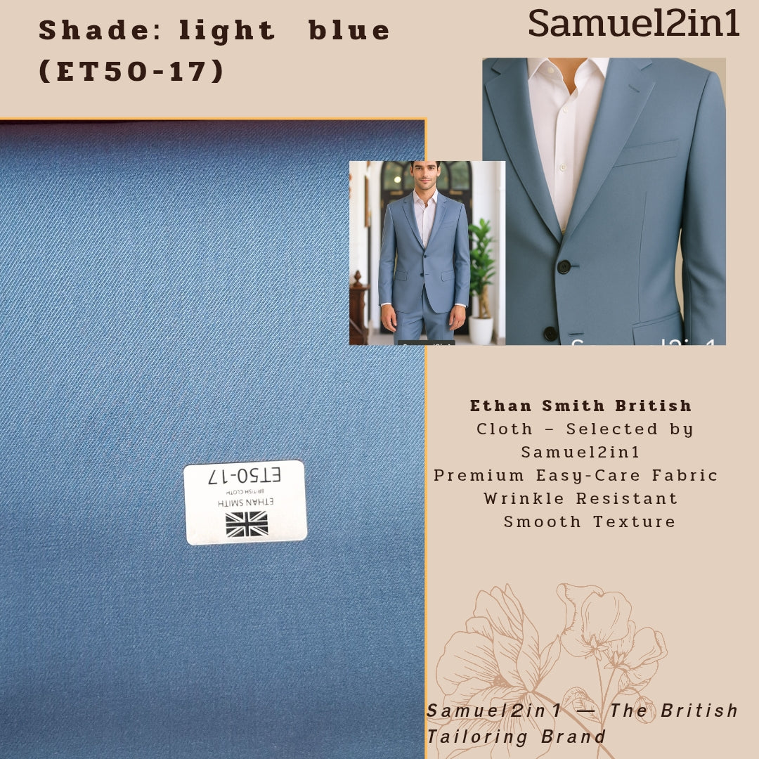 Ethan Smith Fabric - Shade Light Blue (ET50-17)