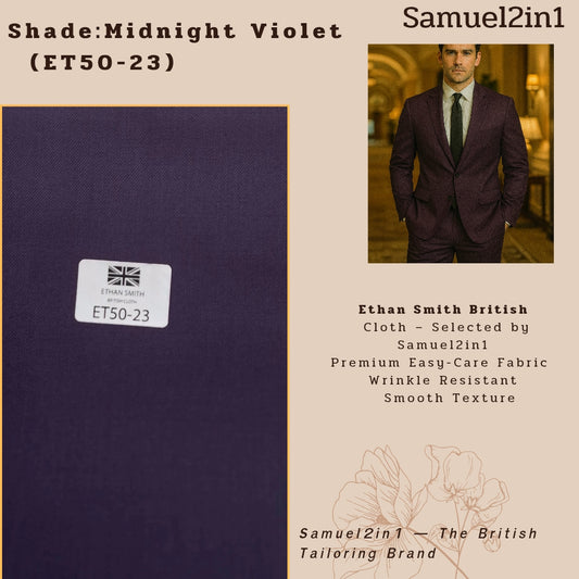 Premium Suit Fabric – Midnight Violet (ET50-23)