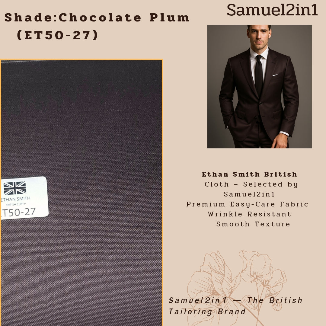 Chocolate Plum Suit Fabric (ET50-27)