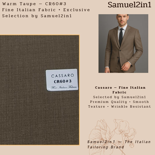 WARM TAUPE – CR60#3 Cassaro Fine Italian Fabric