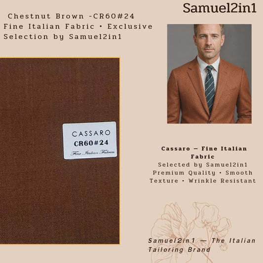CHESTNUT BROWN – CR60#24 Cassaro Fine Italian Fabric