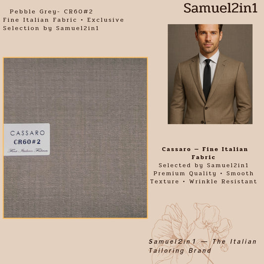 PEBBLE GREY – CR60#2 Cassaro Fine Italian Fabric