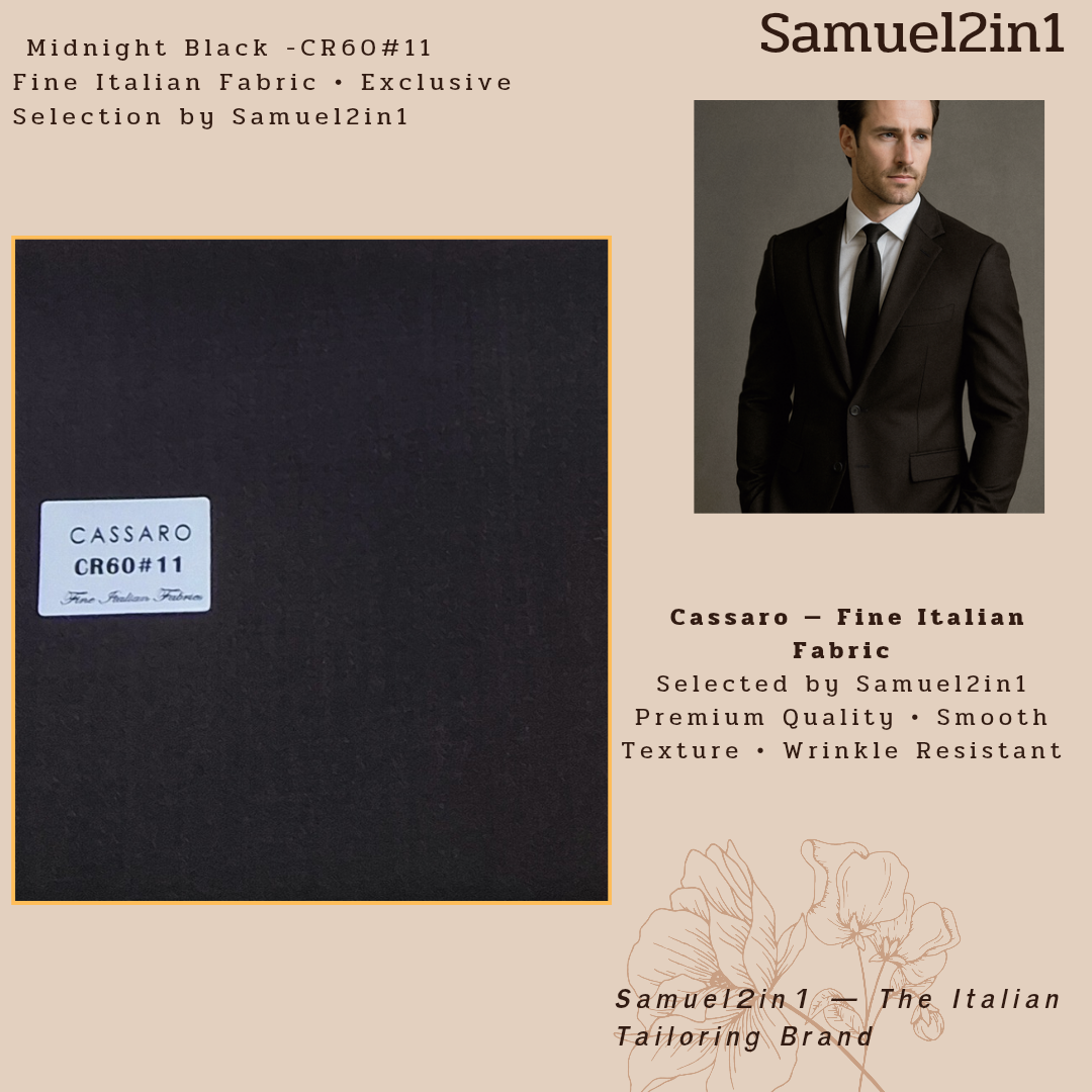 MIDNIGHT BLACK – CR60#11 Cassaro Fine Italian Fabric