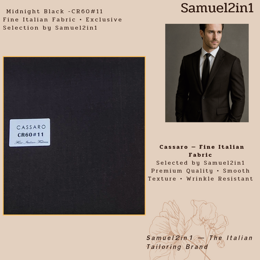 MIDNIGHT BLACK – CR60#11 Cassaro Fine Italian Fabric