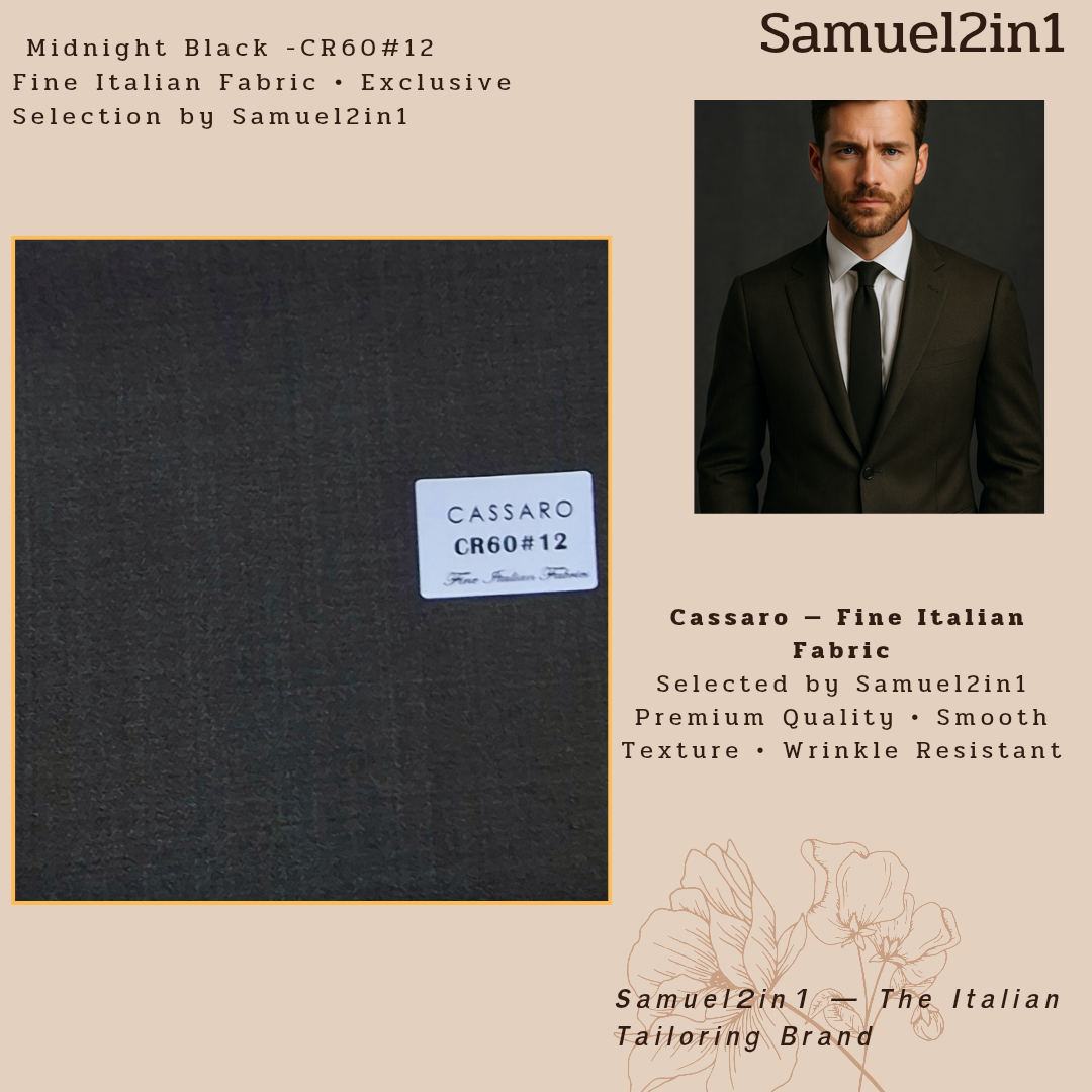 MIDNIGHT BLACK – CR60#12 Cassaro Fine Italian Fabric