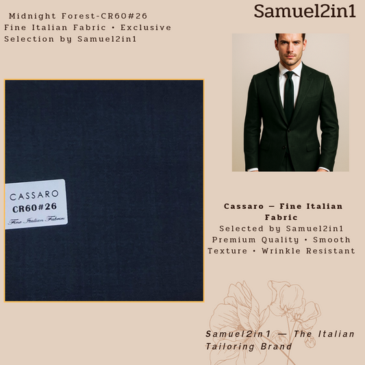 MIDNIGHT FOREST – CR60#26 Cassaro Fine Italian Fabric