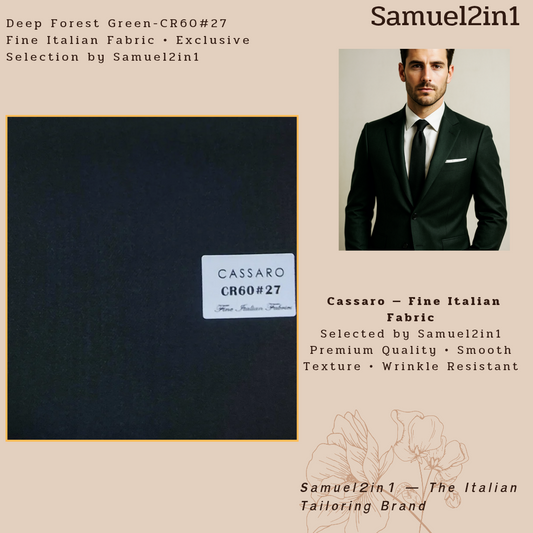 DEEP FOREST GREEN – CR60#27 Cassaro Fine Italian Fabric